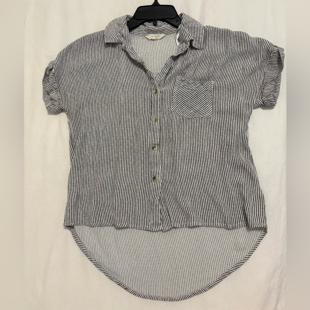 Striped Button-Up Blouse